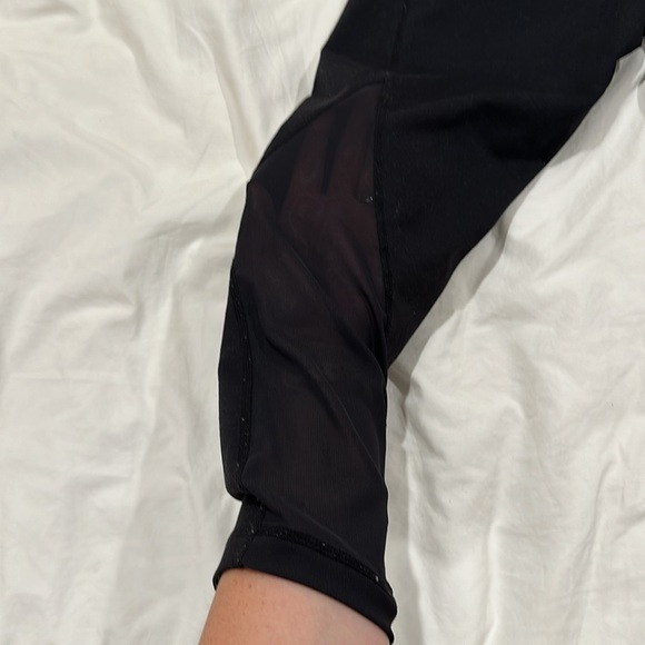 Zella studio high waisted legging - black - cropped with mesh calf - size small - Picture 3 of 4